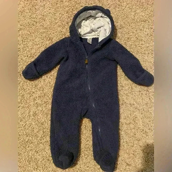 Carter’s Sherpa Bunting Navy Blue 9mo - Picture 1 of 6